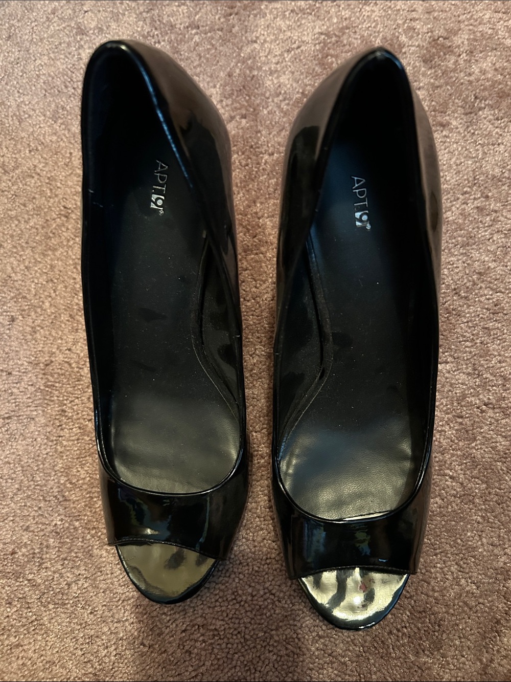 Apt. 9 Black Patent Peep-Toe Heels